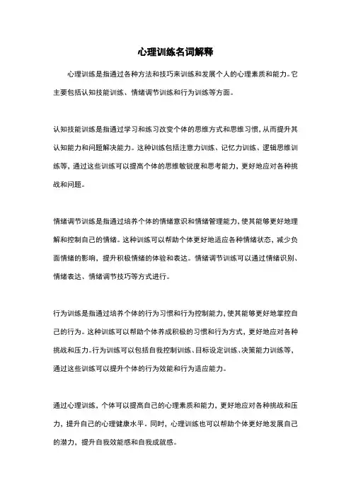 心理训练名词解释