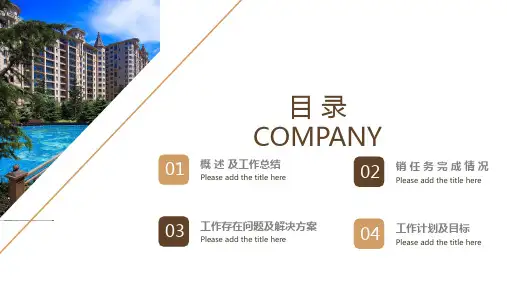 创意房地产销售年终总结PPT模板范本