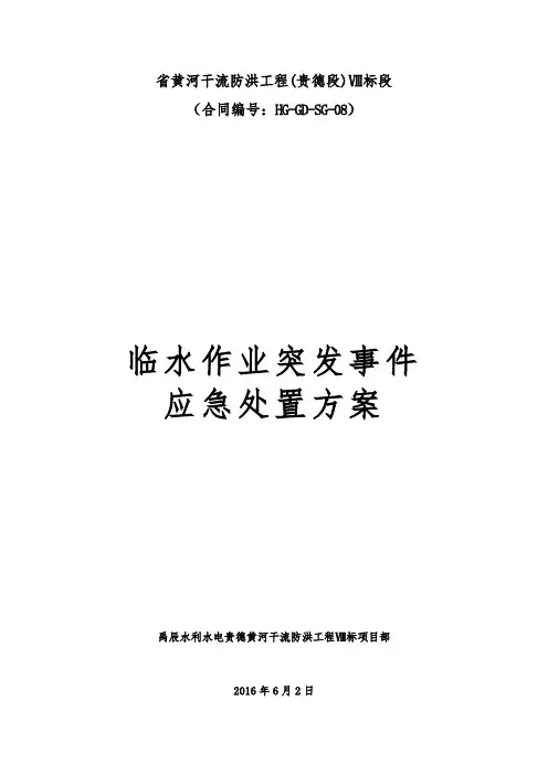 临水作业突发事件应急处置方案最终版