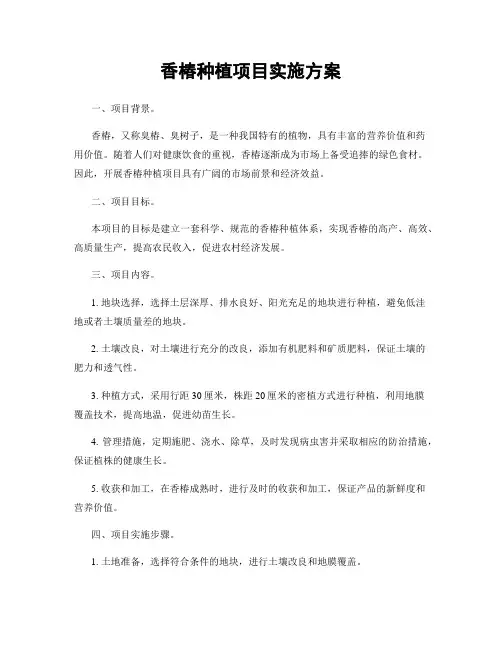香椿种植项目实施方案