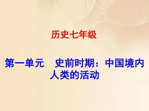 七年级历史上册全一册课件PPT优秀课件 人教版