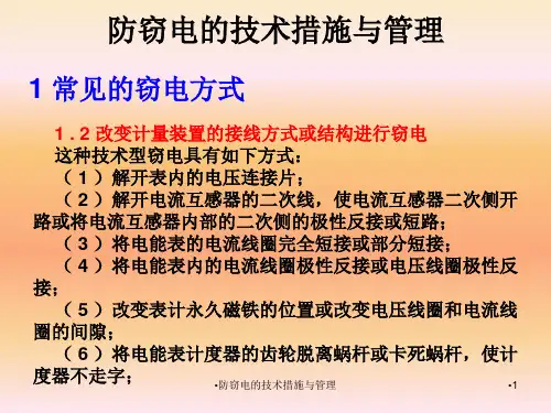 防窃电的技术措施与管理课件