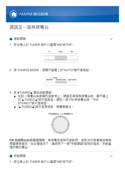 收音机接收详细说明说明书