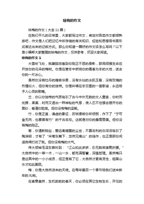 咏梅的作文