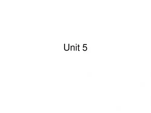 新视野 大学英语第一册Unit 5