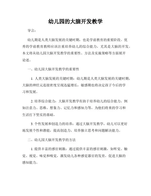 幼儿园的大脑开发教学