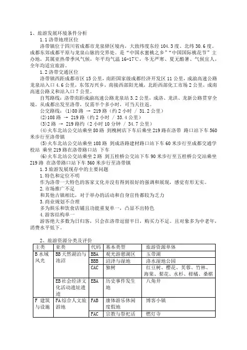 洛带古镇规划与开发