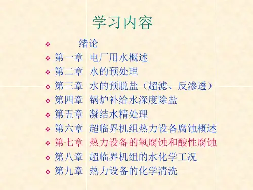 g第七章  热力设备的氧腐蚀和酸性腐蚀