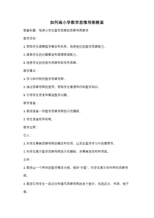 如何画小学数学思维导图教案