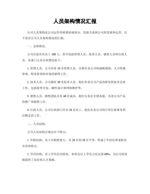 人员架构情况汇报