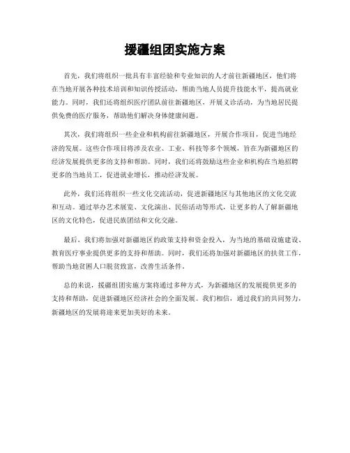 援疆组团实施方案