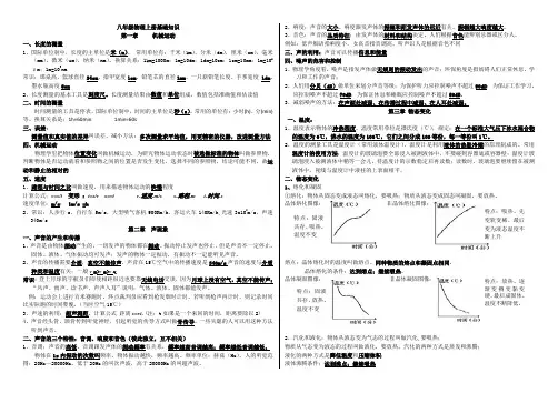 新人教版物理八年级上册知识点总结