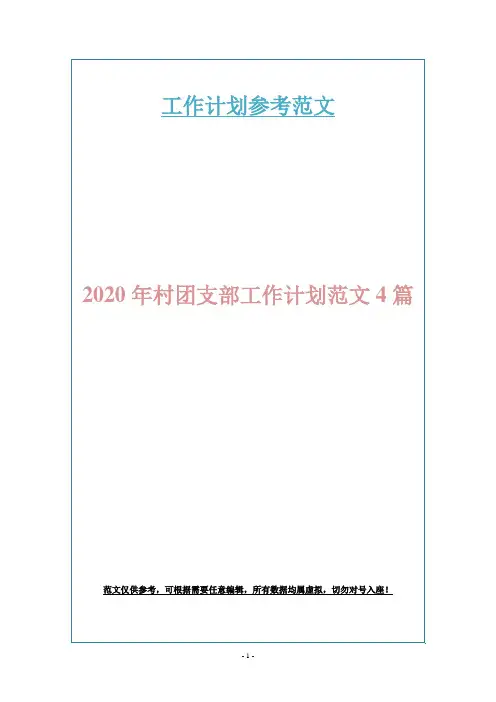 2020年村团支部工作计划范文4篇