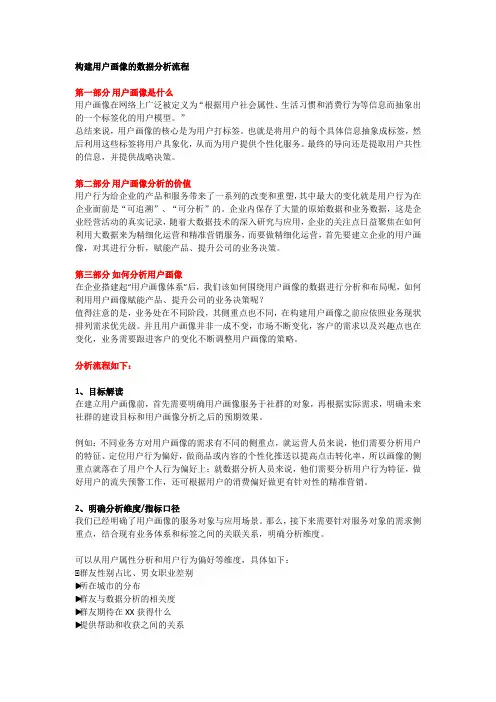 构建用户画像的数据分析流程