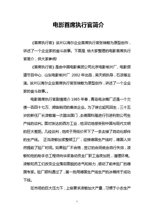 电影首席执行官简介
