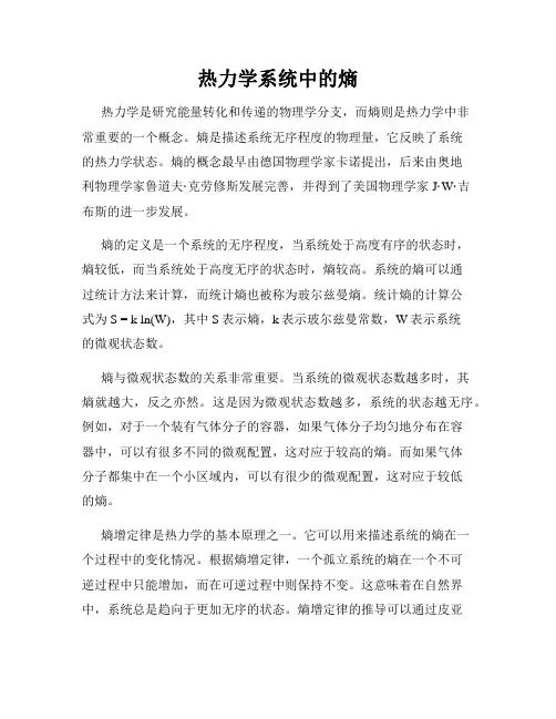 热力学系统中的熵