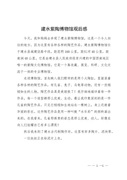 建水紫陶博物馆观后感