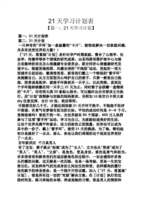 工作计划之21天学习计划表