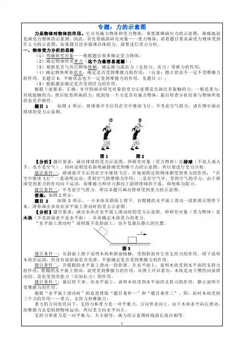 2024年中考物理专项复习：力的示意图
