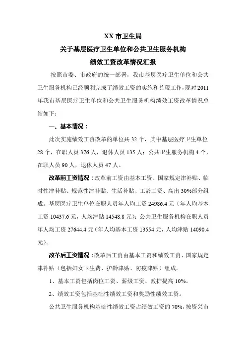 卫生局绩效工资总结(1)
