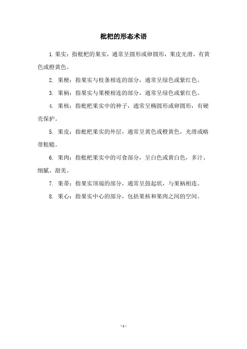 枇杷的形态术语