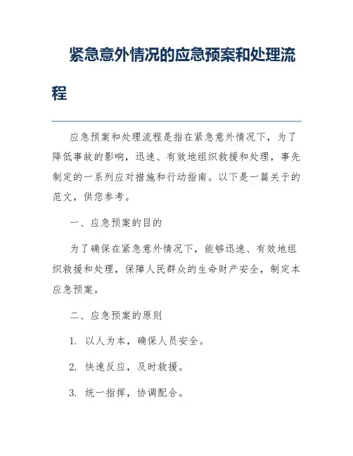 紧急意外情况的应急预案和处理流程