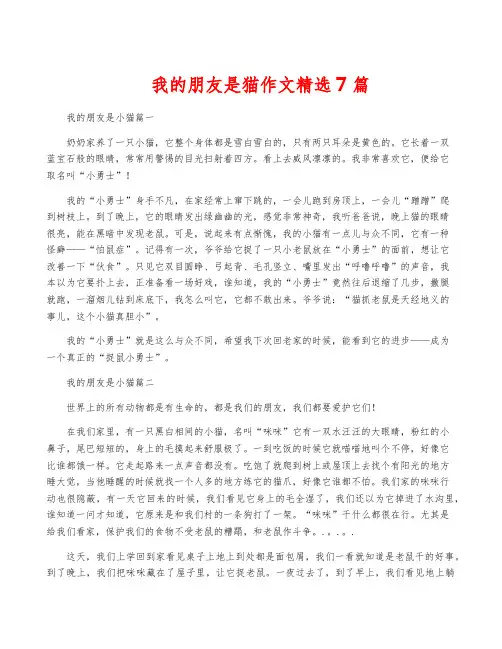 我的朋友是猫作文精选7篇