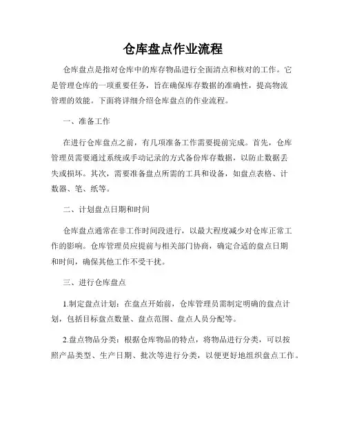 仓库盘点作业流程