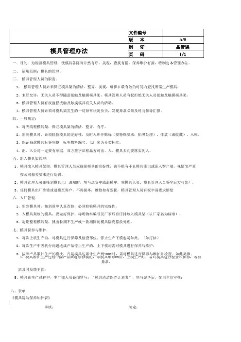 制程管控程序文件