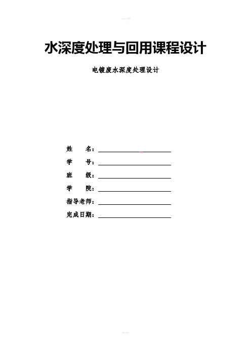 电镀废水深度处理设计word格式