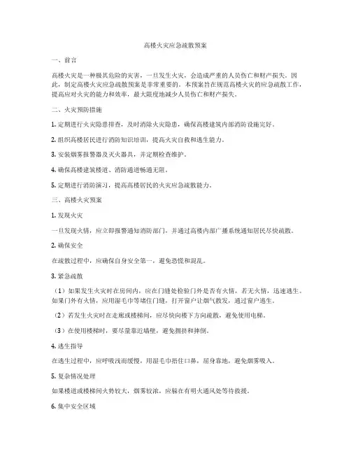 高楼火灾应急疏散预案