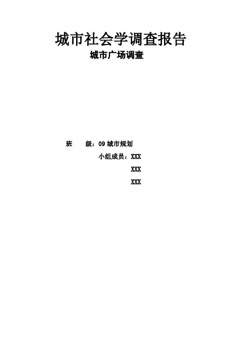 城市社会学调查报告