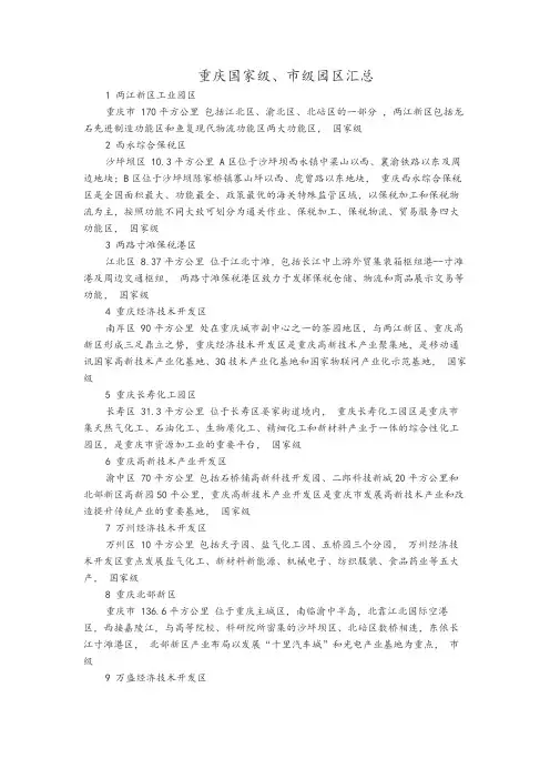重庆国家级高级工业园区