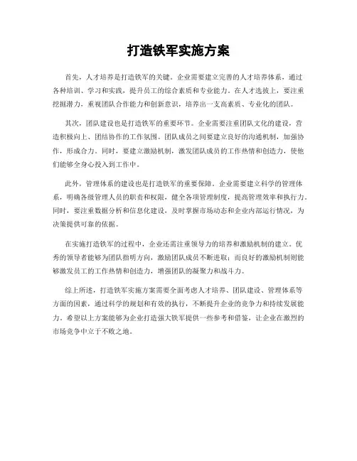 打造铁军实施方案