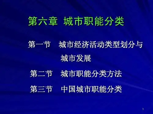 城市地理学 第六章