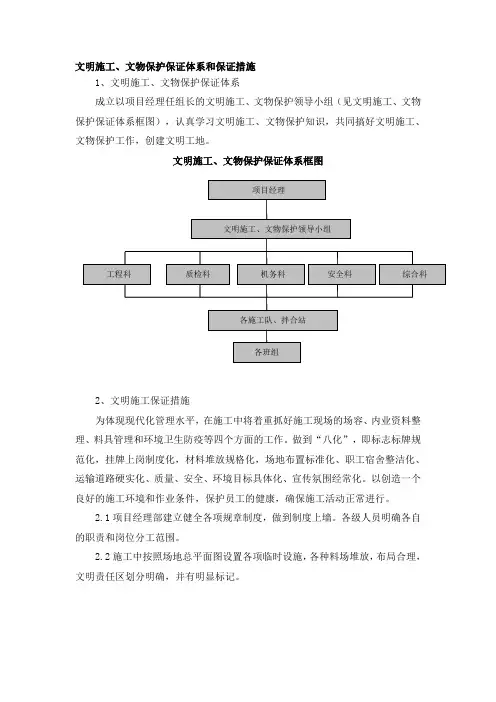 文明施工、文物保护保证体系和保证措施(通用)