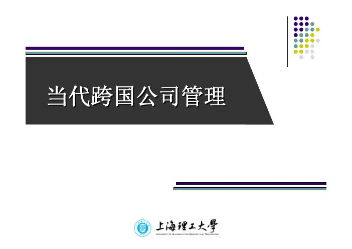第一章 跨国公司现象