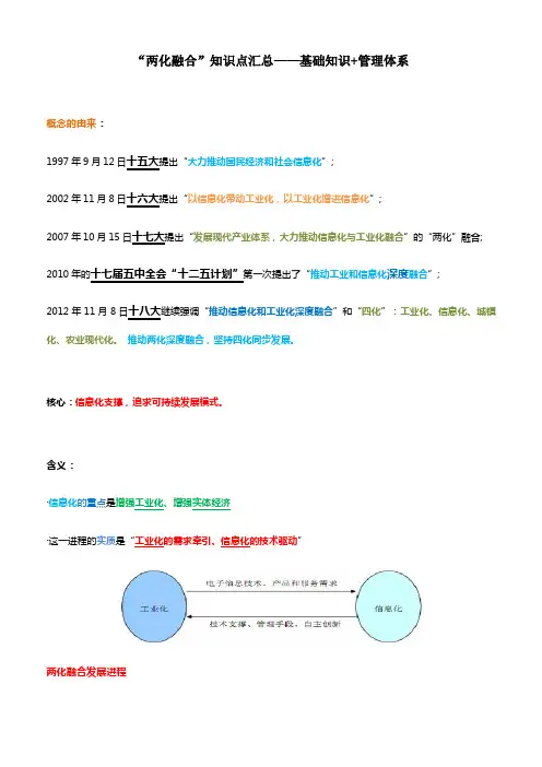 两化融合基础知识和管理体系