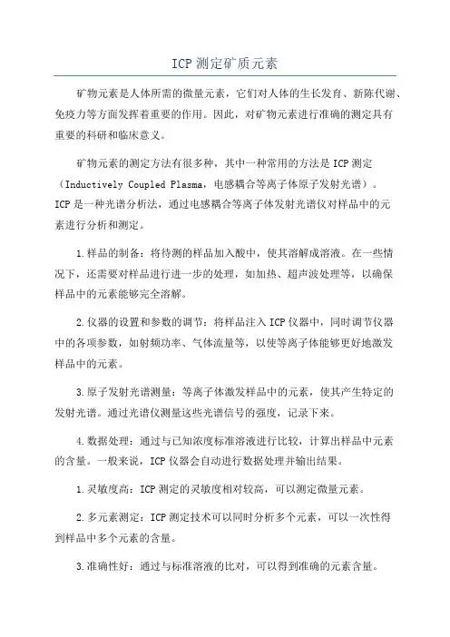 ICP测定矿质元素