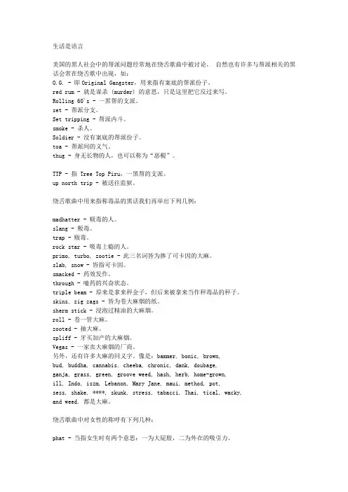 美国俚语的文化