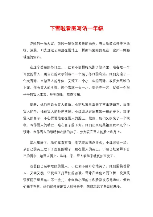 下雪啦看图写话一年级