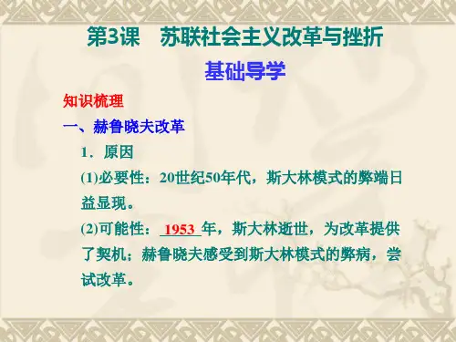 苏联社会主义改革与挫折