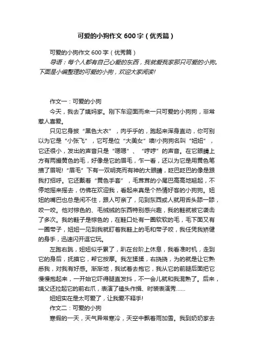 可爱的小狗作文600字（优秀篇）