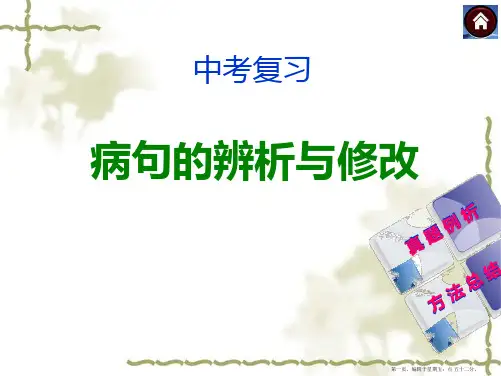 中考复习病句的辨析与修改ppt课件
