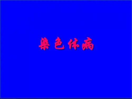 染色体病 PPT课件