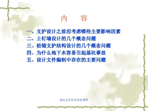 基坑支护技术讲座课件