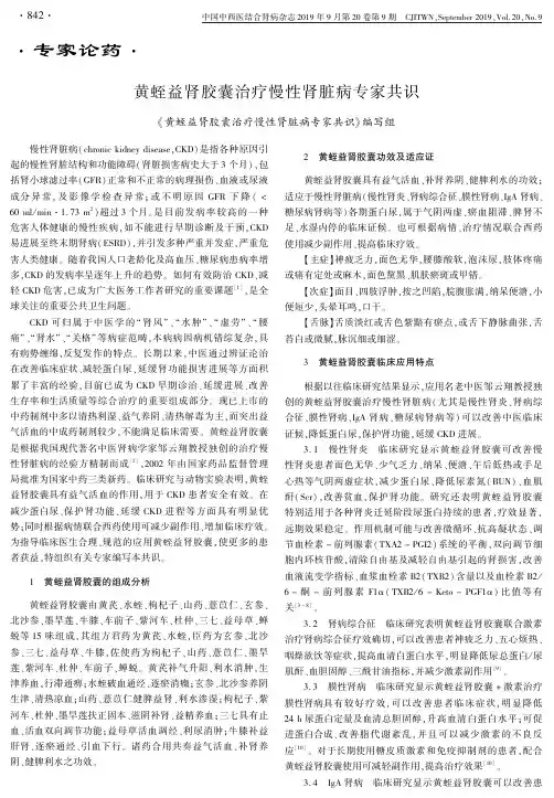 黄蛭益肾胶囊治疗慢性肾脏病专家共识