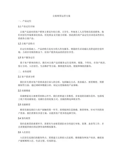 公寓租赁运营方案