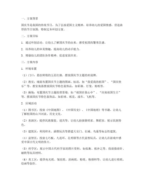 幼儿园国庆节环创方案