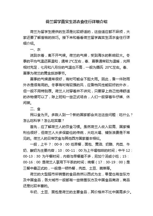 荷兰留学真实生活衣食住行详细介绍